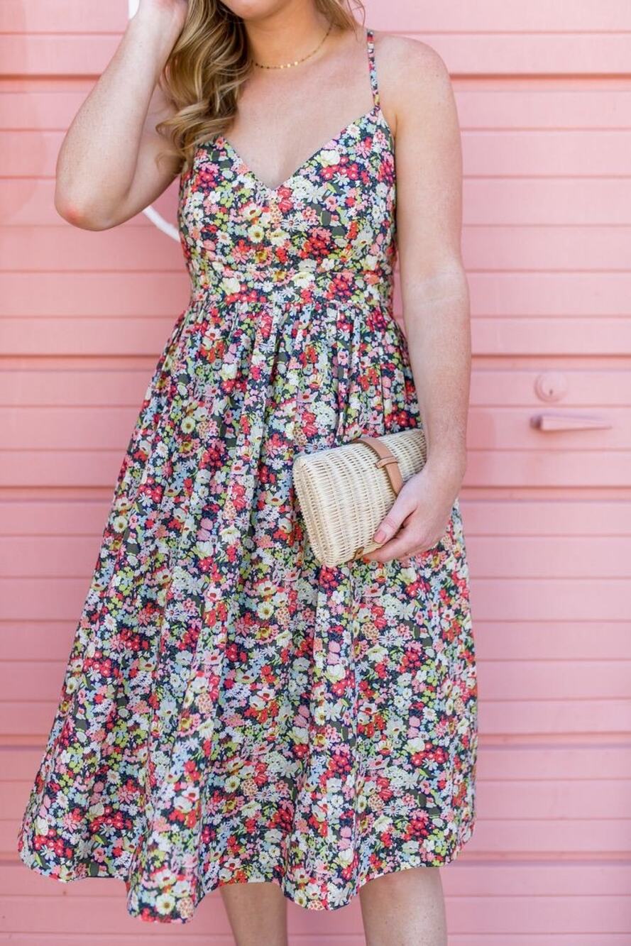 J.Crew x Liberty Thorpe Floral A-Line Midi Dress - Size 8